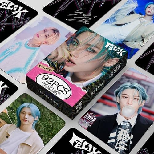 KPOPBP Stray Kids Photocards 60 PCS SKZ Rock Star Album Photo Cards with 32 PCS Stickers KPOP Gift Lomo Cards Merch for SKZ Boys and Girls (Felix) thumbnail 7