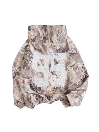 RoseSeek Girl's Number Camo Hoodies Long Sleeve Oversized Hoodies Pullover | Striped, Polka Dots, Baggy Sweatshirt, Streetwear Trendy, Tween Girl Fashion, Size 10-12 - Image 1