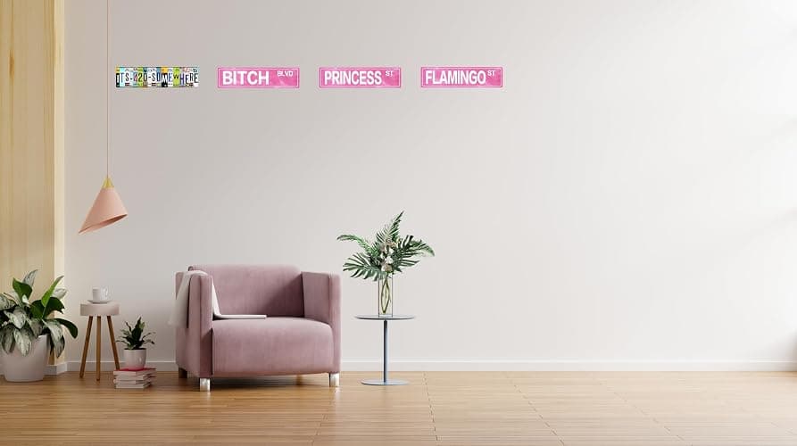 LMDDFZS Retro Girl Pink Tin Metal Sign Princess Statement Wall Decor for Home Vintage Bar or Dorm Unique Gift Idea for Friends 4x16 in thumbnail 7