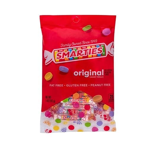 Smarties Candy Bulk Rolls Original Flavor - Gluten & Vegan Free - Classic Sweetness From Family Owned Company Since 1949, Peanut Free & Dairy Free - Perfect Halloween Candy - 5oz Bag (Pack of 1) - Image 1