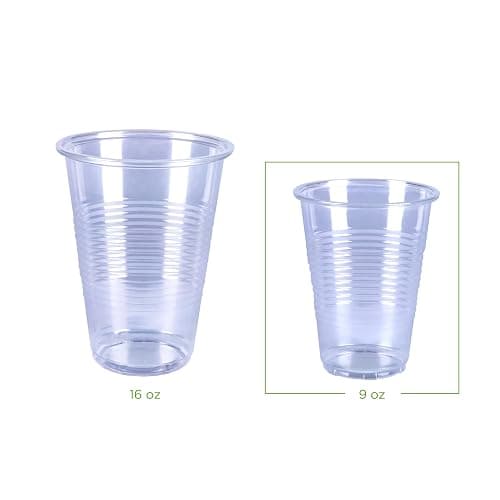 Amazon Basics Small Disposable Clear Plastic Cups, 9oz, 100 Count thumbnail 3