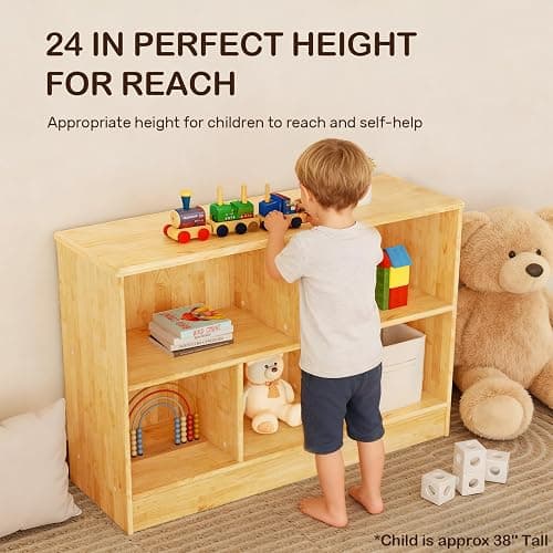 Montessori Rubber Wood Bookshelf thumbnail 9