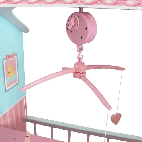 Olivia's Little World - All in One 16-18 inch Baby Doll Wooden Nursery Center - Double Sided Dollhouse for Baby Dolls with Swings - Multi- Functional Changing Station - Pink & Blue thumbnail 8