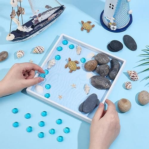 WEBEEDY Sea Turtle Zen Garden Kit for Desk Japanese Garden Kit,Mini Desktop Zen Decor with Wooden Tray,Sand,Tools for Home Office Relaxation Meditation Gift,Square(7.9x7.9/20x20cm) thumbnail 2