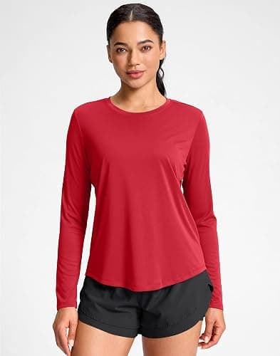 SANTINY Lightweight Long Sleeve Workout Tops for Women Breathable Tennis Active Sports Top Gym Yoga Athletic Running Shirts thumbnail 2