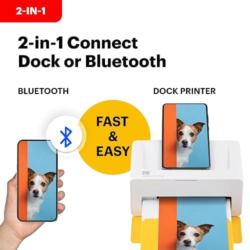 KODAK Dock Plus 4PASS Instant Photo Printer, 4x6 inches, 50 Sheets Bundle thumbnail 3