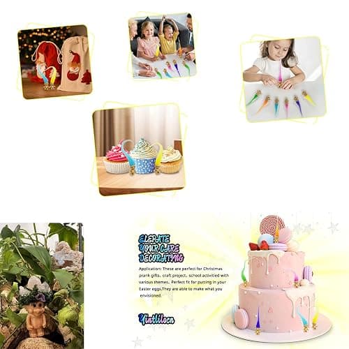 12pcs Long-haired Mini Troll Dolls, Assorted Hair Colors, 0.78" Bodies, 2" Hair. Cake Toppers, Action Figures, School Project, Arts and Crafts, Party Favors thumbnail 8