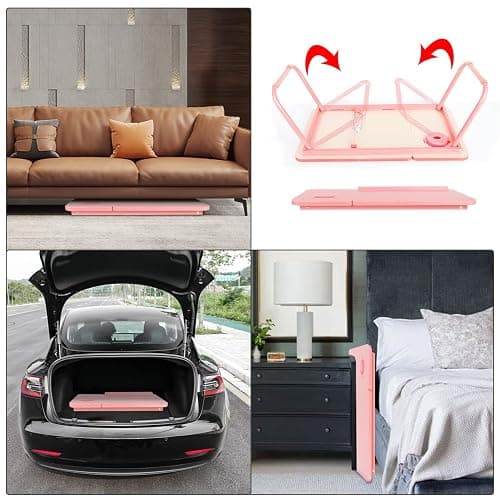 Laptop Desk for Bed Couch, Portable Lap Desk for Laptops, Bed Table for Laptops, Foldable Laptop Stand for Beds, Bed Desk for Writing (Candy Pink) thumbnail 7
