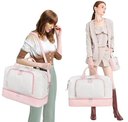 Travel Weekender Bag for Women, 21" Overnight Bag with Shoe Compartment 50L Large Travel Duffel Bag Carry On Tote for Weekend, Overnight, Business Trips, Water Resistant thumbnail 6