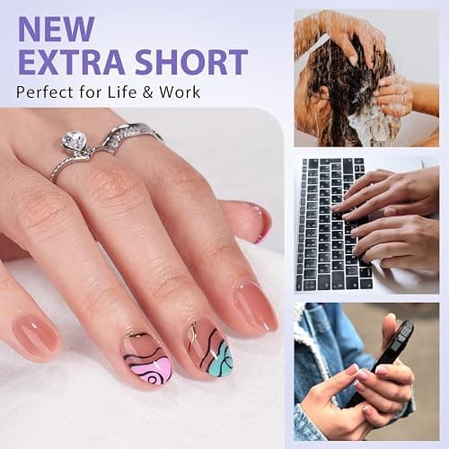Extra Short Almond Nail Tips - BTArtbox XCOATTIPS Gel Nail Tips Natural with Tip Primer Cover, Pre-shaped Full Matte Oval Gel Press On Nails Clear Soft Fake Nails for Daily Nail Art thumbnail 7