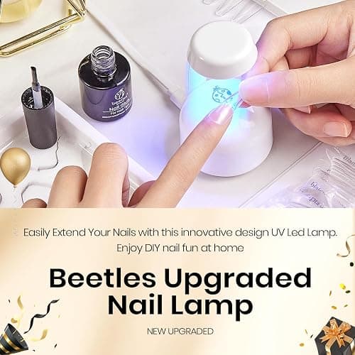 Beetles Mini Uv Light for Gel Nails Flash Curing Innovative with Smart Sensor for Easy and Fast Extension System, Portable Manicure Uv Led Light for Gel Nail Polish Diy thumbnail 2