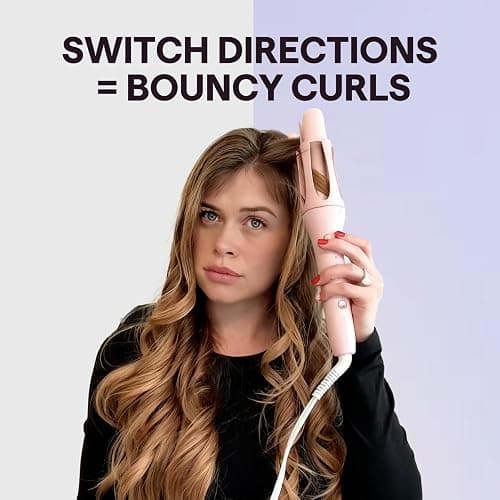 Wavytalk Automatic Curling Iron, Automatic Hair Curler for Shiny & Effortless Curls, Dual Voltage Curling Iron & Lightweight for Travel （1.25 Inch, Pink） thumbnail 6