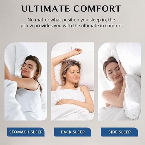 JOLLYVOGUE Firm Pillows Queen Size Set of 2, Supportive Bed Pillows with Oeko-Tex Certified Down Alternative Fill, Luxury Hotel Quality for Back, Stomach and Side Sleepers thumbnail 7