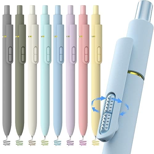 Hiacry 8 Pack Colorful Gel Ink Pens，Quick-Dry 0.7mm Fine Point Fidget Pens for Smooth Writing, Journaling & Drawing, Aesthetic Morandi Color Pens for Women, School & Office Supplies (Morandi Colors) - Image 1