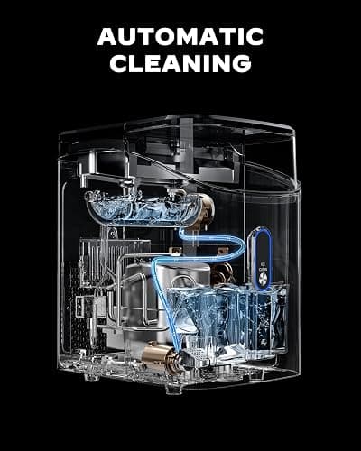 Silonn Nugget Ice Maker Countertop, Pebble Ice Maker with Soft Chewable Ice, One-Click Operation Ice Machine with Self-Cleaning, 33lbs/24H, Stainless Steel thumbnail 5