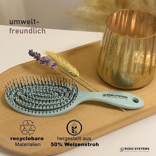 Ri|Do Systems Haarbürste ohne Ziepen - [TEST SEHR GUT] - Entwirrbürste u. Detangler Bürste für Damen, Herren & Kinder, für Locken, nasse, lange & feine Haare, Hair Brush, Reisebürste - aqua thumbnail 2