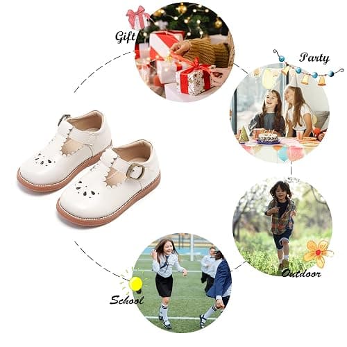 Felix & Flora Toddler Little Girl Mary Jane Dress Shoes - Ballet Flats for Girl Party School Shoes thumbnail 4
