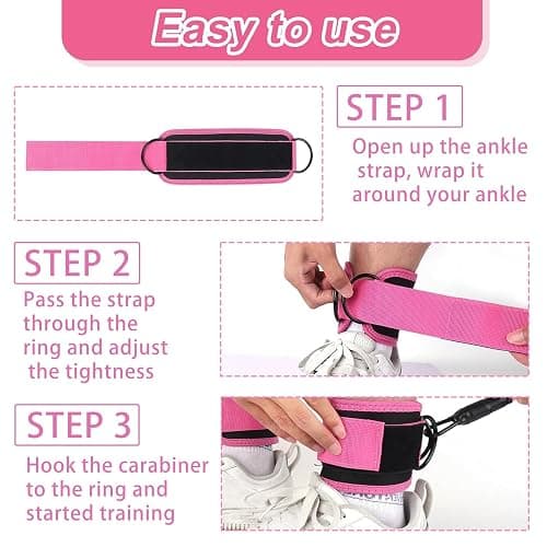 Ankle Resistance Bands with Cuffs Resistance Bands for Workouts, Hip Workout Equipment,Exercise Loops for Kickback Hip Fitness Training Cable Kick Back Ankle Straps and Glute Workout Equipment. thumbnail 5