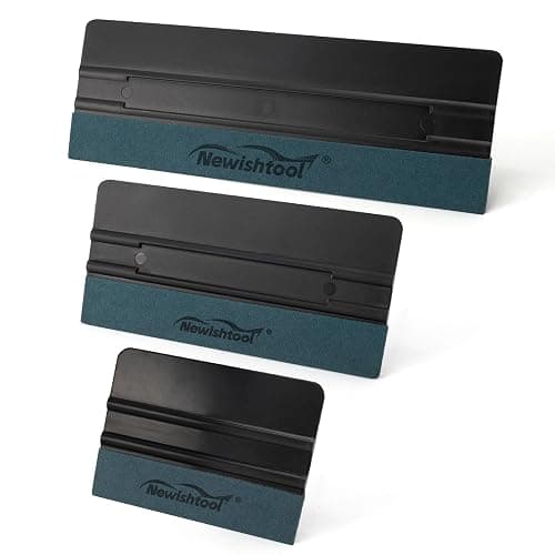 NEWISHTOOL 3 Pcs Vinyl Wrap Squeegee Different Size Felt Squeegee for Vinyl | Suede Felt Edge Squeegee Sign Making Wrap Tool for Wallpaper Smoothing, Car PPF Vinyl Wrap Window Tint Application - Image 1