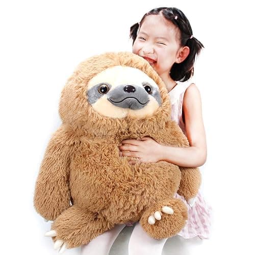 Winsterch Large Sloth Stuffed Animal,Kids Fluffy Stuffed Sloth Teddy Bear Birthday, Big Plush Sloth Gifts for Boys and Girls Sloth Toy (20 Inches, Brown) thumbnail 3