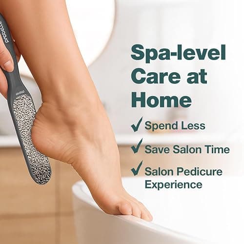 Probelle Double Sided Multidirectional Nickel Foot File Callus Remover - Immediately Reduces calluses and Corns to Powder for Instant Results, Safe Tool (Dark Grey) thumbnail 4