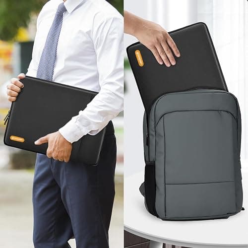Custodia per Laptop 14 Pollici, Sleeve Compatibile con HP, Lenovo, Dell, ASUS, Acer, HP Stream, Dell Latitude, Lenovo IdeaPad – Borsa Verticale in Poliestere con Tasca – Nero thumbnail 6