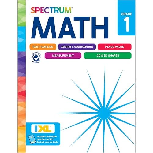 Spectrum 1st Grade Math Workbook, Mathematics Activity Book for Kids Ages 6-7, Addition, Subtraction, Place Value, Shapes, and More, Classroom or Homeschool Curriculum - Image 1