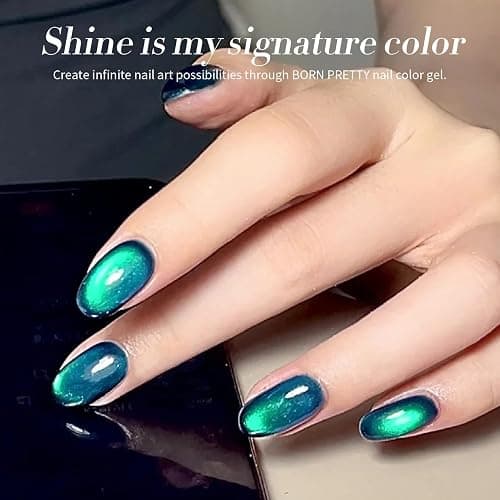 Born Pretty Blue Cat Magnetic Eye Gel Nail Polish Crystal Glass Sea Blue Magnetic Gel Polish Nail Art Manicure DIY at Home 15ML thumbnail 8