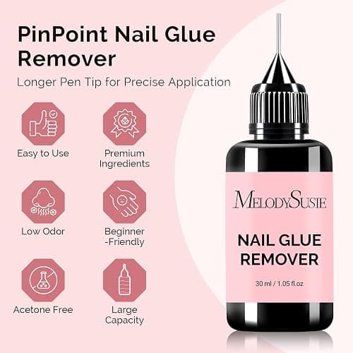 MelodySusie 30ML Nail Glue Remover for Press on Acetone Free Nail Polish Remover Multi-Functional Remover for Nails Tips Gentle Glue Remover for Gel x Nails for Home Salon thumbnail 2