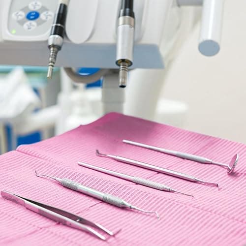 50 PCS Pink Dental Bibs Disposable Nail Art Table Mats Foldable Nail Paper Towels, 3 Ply Disposable Dentist Napkins Patient Bibs Tattoo Bibs Sheets for Salon Manicure Tattoo Dental Clinic thumbnail 5