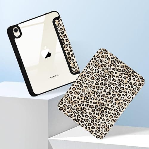 MrARTIST for iPad mini Case - for iPad mini 6/7 A17 Pro Tablet Case Cute for Women Girls Girly Kawaii Aesthetic Kawaii Chic Cool Design for Apple Tablet Cover with Pencil Holder, Leopard Print thumbnail 6