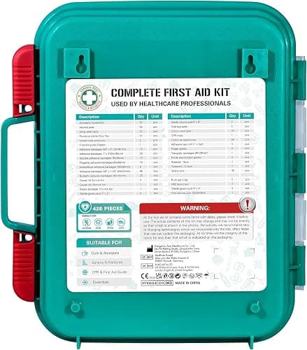 General Medi 420 Pieces Professional First Aid Kit - HardCase First Aid Box - Contains Premium Medical Supplies for Travel, Home, Office, Vehicle, Camping, Workplace & Outdoor thumbnail 8
