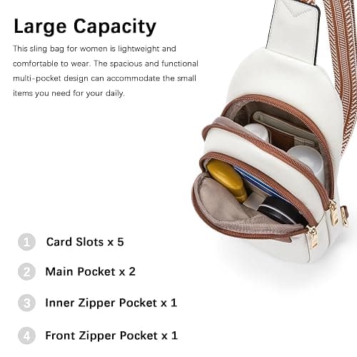 BOSTANTEN Small Sling Bag for Women Leather Crossbody Bags Fanny Pack Chest Bag for Travel thumbnail 5