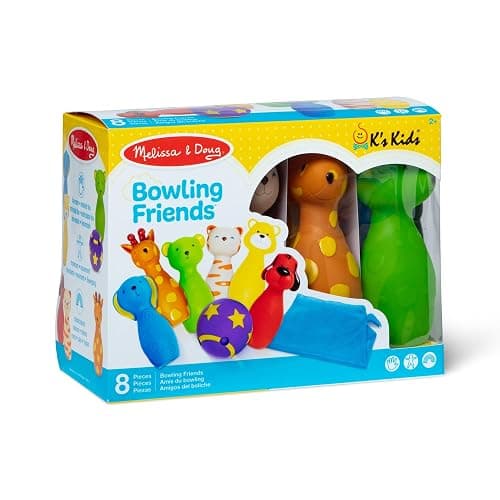 Melissa & Doug K’s Kids Bowling Friends Set, Soft Animal-Themed Pins & Ball with Carry Case, Travel-Friendly Bowling Game Sports Toy, Indoor & Outdoor Toddler Toys for Kids Ages 2+ thumbnail 3