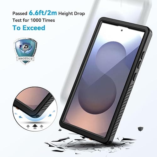 Lanhiem for Samsung Galaxy S25 Ultra Case, IP68 Waterproof Dustproof, Built-in Screen Protector, Rugged Full Body Shockproof Protective Cover for Galaxy S25 Ultra 5G 6.9 Inch, Black thumbnail 3