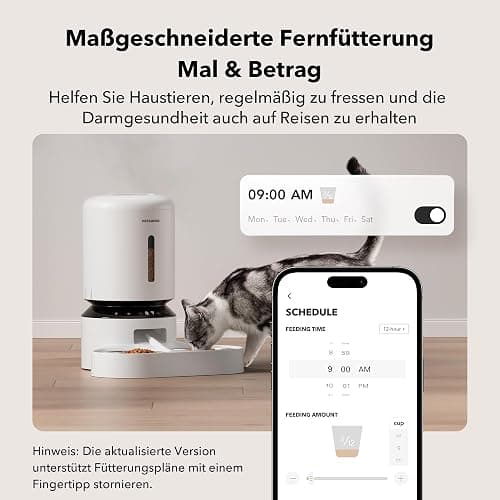 PETLIBRO 5L Automatic Cat Feeder for 2 Cats, 5G&2.4G Wi-Fi Programmable Cat Food Dispenser with Dual Stainless Steel Bowls, Airtight Lock Fresh Technology, Low Food Sensor thumbnail 3