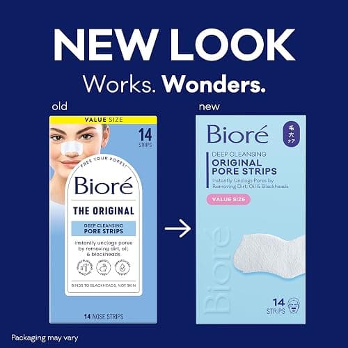 Bioré Original Blackhead Remover Strips, Deep Cleansing Nose Strips With Instant Pore Unclogging, Features C-Bond Technology, Oil-Free, Non-Comedogenic Use, 14 Count thumbnail 2