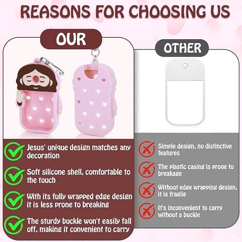 SBZYHYCJ Silicone Case Compatible with Touchland Hand Sanitizer Spray, Touchland Keychain, Protective for Power & Glow Mist 1 FL Oz/30ML, Hand Sanitizer Spray Accessory for Father's Day(Pink) thumbnail 4