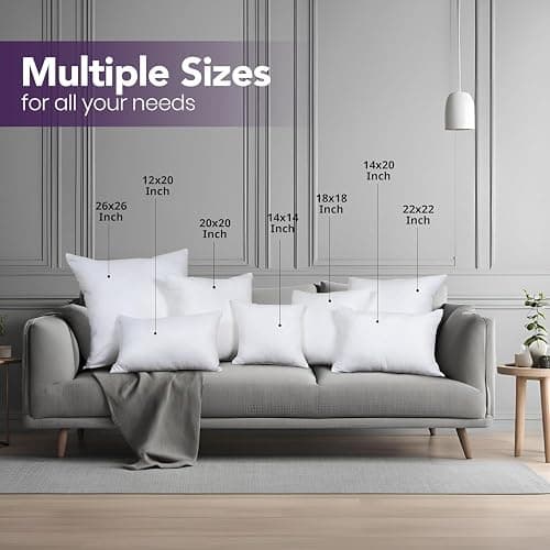 Utopia Bedding Throw Pillows Insert (Pack of 2, White) - 22 x 22 Inches Bed and Couch Pillows - Indoor Decorative Pillow thumbnail 4