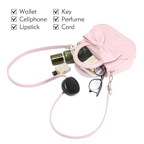 Small Purses for Women Crossbody Bag, Vegan Leather Crossbody Purses and Handbags with Top Carry Handle and Cute Bow Knot thumbnail 5