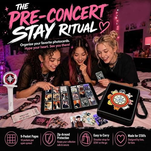 Stray Photocards Binder 1008 Pockets, Stray Fans Gifts & SKZOO Merch Collectors, 9-Pocket Portable Waterproof Display Kpop Photo Cards Collector Ablum Holder Book with 56 Removable Sleeves-Compass thumbnail 2