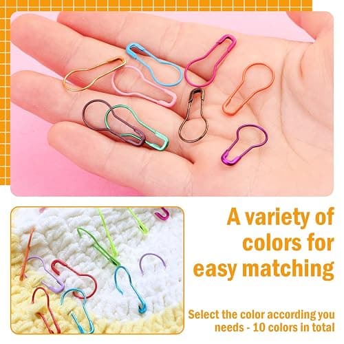 Kollase Stitch Markers, 300 pcs Crochet Markers, Metal Stitch Markers for Crocheting, Crochet Accessories and Supplies, Stitch Markers for Knitting and Crocheting, Safety Pins for Fabric and Paper thumbnail 6