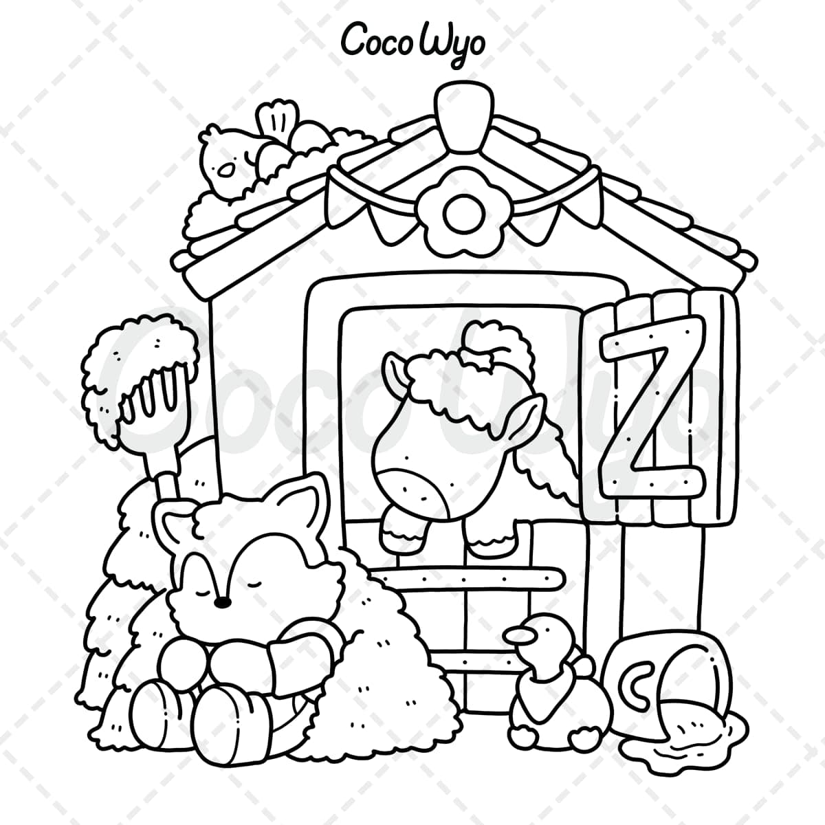 Little Cuddles: Coloring Book for Adults and Teens Featuring Cute Animal Friends for Relaxation thumbnail 7