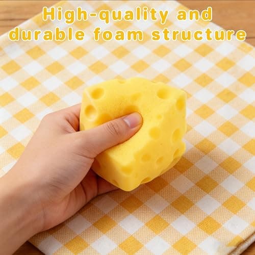 2Pcs ﻿Yellow Cheese Squeeze Toy, Soft Cheese Squishy Toy, Rebounding Sensory,Help for Relax,Focus, Sensory Cheese for & Adults, Cheese Cubes Squishy Toys,Stress Balls for Adults (2.4 in) thumbnail 6