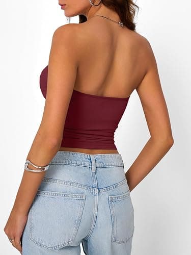 Trendy Queen Women's Strapless Bandeau Crop Top thumbnail 4