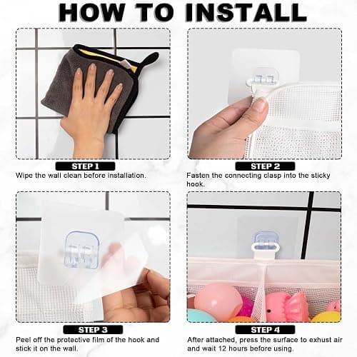 Austion Original 3 Compartment Horizontal Large Openings Bath Toy Organizer for Tub, Capacity Upgrade Bath Toy Storage and Holder, Bathtub Toy Holder for Easy Access and Sorting of Toys. thumbnail 6