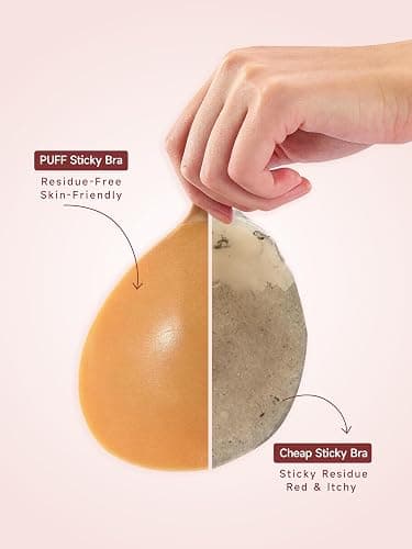 PUFF BODY Invisible Strapless Sticky Bra Push up for Women, Adhesive Bra for Backless Dress, Cleavage Lift Nipple Covers thumbnail 4