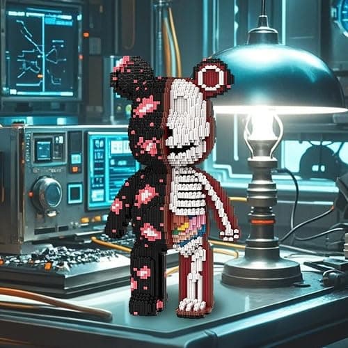 DAHONPA Animal Graffiti Skeleton Bear Micro Building Blocks Set（7220PCS）, Gift for Adults and Kids thumbnail 2