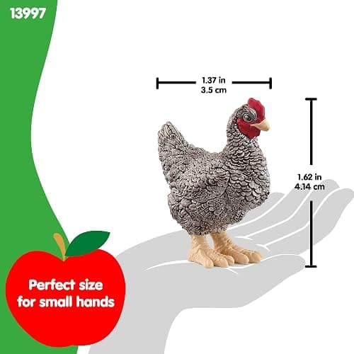 Schleich Farm World - 2" Plymouth Rock Chicken Toy for Kids. Realistic, Hand-Painted Farm Animal Toys for Boys and Girls. Fun Figure for Screen-Free Learning for Children and Toddlers Ages 3+ 13997 thumbnail 3