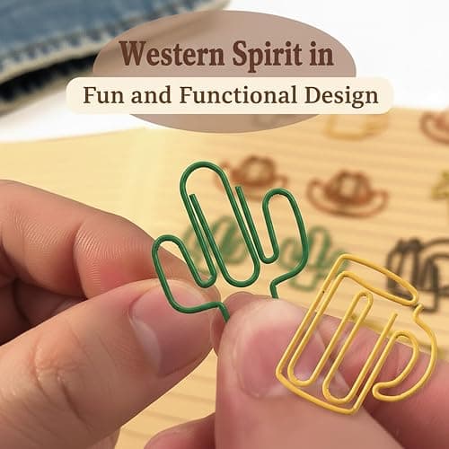 Haowuliao 60pcs Cute Western Paper Clips, Fun Paperclips, Western Office School Supplies and Desk Accessories, Western Cowboy Gifts thumbnail 6